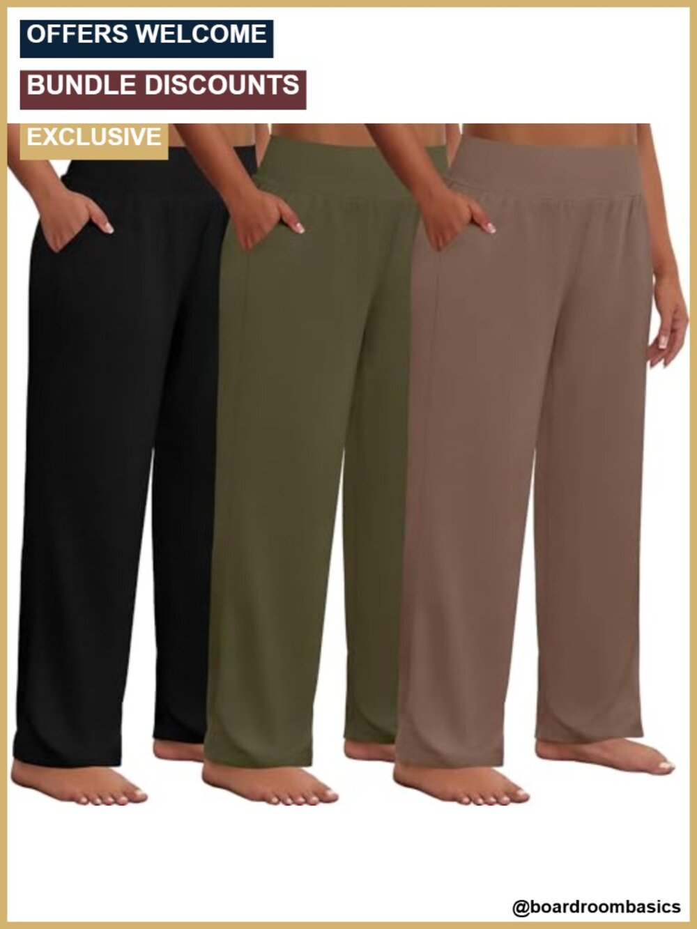 Plus Size Wide Leg Yoga Pants with Pockets High Waist Sweatpants Lounge Palazzo